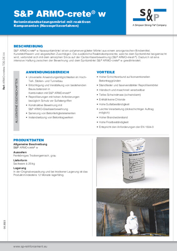 Technisches Datenblatt ARMO-crete® w (TDB)