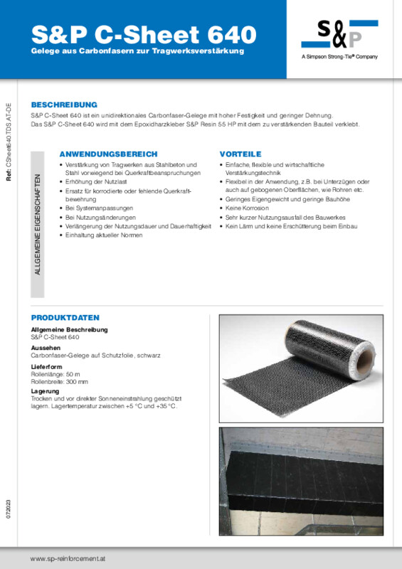 Technisches Datenblatt S&P C-Sheet 640 (TDB)