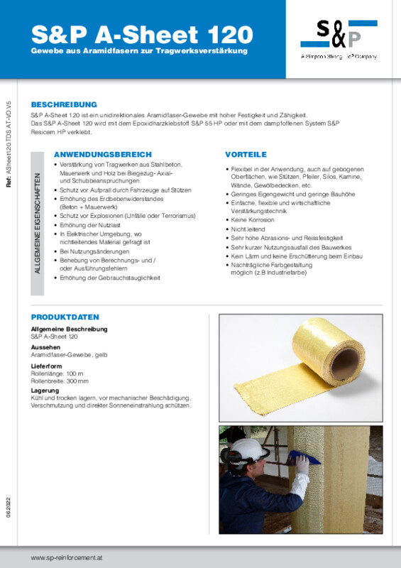 Technisches Datenblatt S&P A-Sheet 120 (TDB)