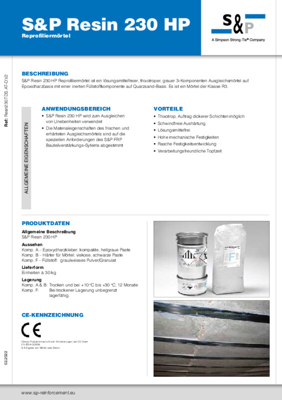 Technisches Datenblatt S&P Resin 230 HP (TDB)