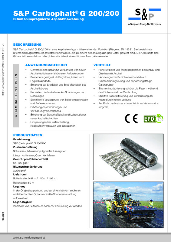Technisches Datenblatt S&P Carbophalt® G 200/200