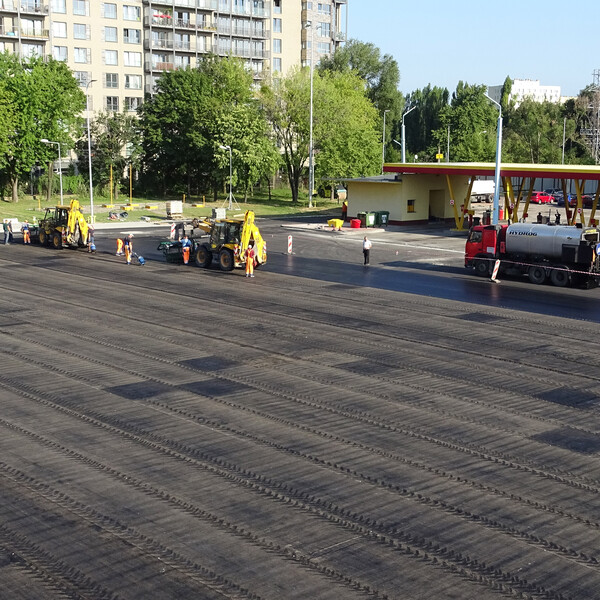 Maschineller Einbau Asphaltbewehrung