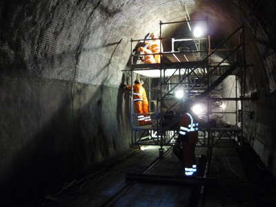 Grossflächiger Einsatz im Tunnelbau